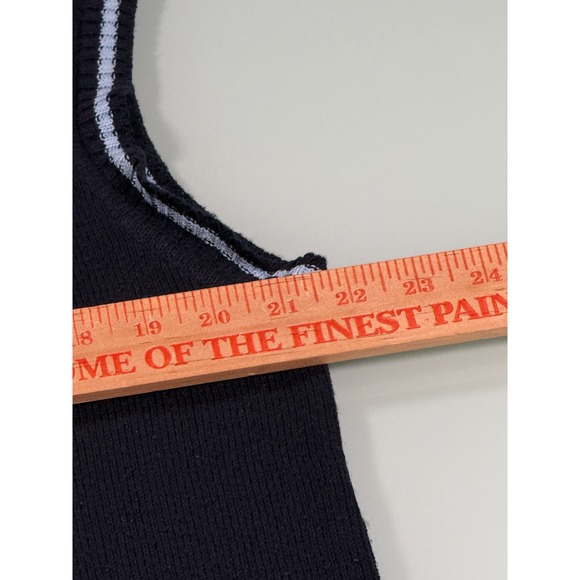 Vintage 90s Sailor Sweater Vest Medium Navy V-neck Cotton Blend Made In Portugal - Picture 6 of 8